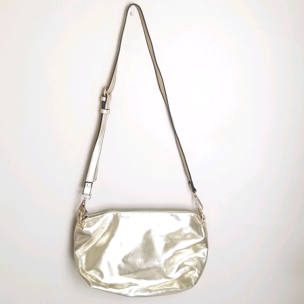 Vintage Moda Luxe Handbag Gold Metallic Crossbody Bag